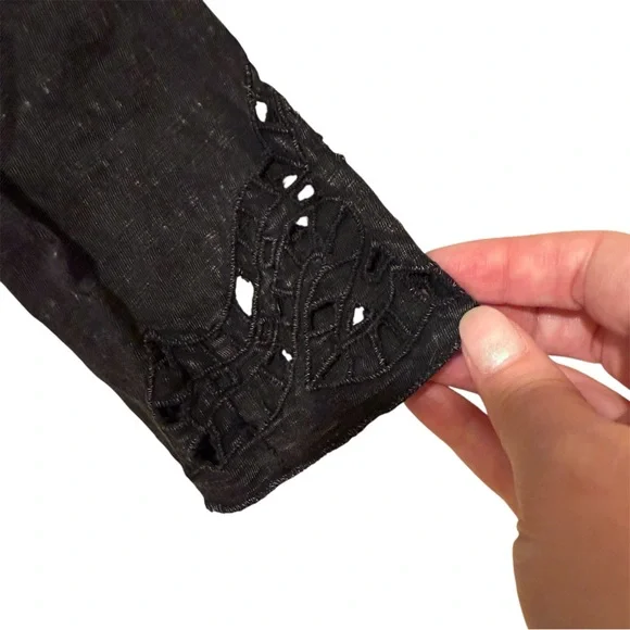 Free People Luna Long Sleeved Top in Washed Black - Picture 7 of 11